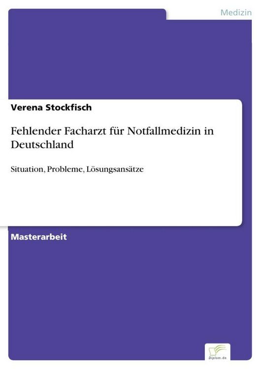 Produktbild: Fehlender Facharzt f&uuml;r Notfallmedizin in Deutschland