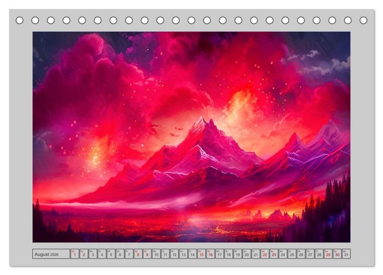 Produktbild: Tr&auml;umereien in Rot (Tischkalender 2026 DIN A5 quer), CALVENDO Monatskalender