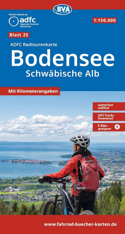Produktbild: BVA ADFC Radtourenkarte Bodensee Schw&auml;bische Alb 1:150.000