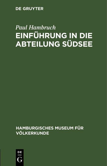 Produktbild: Einf&uuml;hrung in die Abteilung S&uuml;dsee