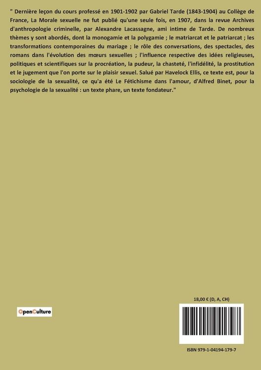 Produktbild: La morale sexuelle