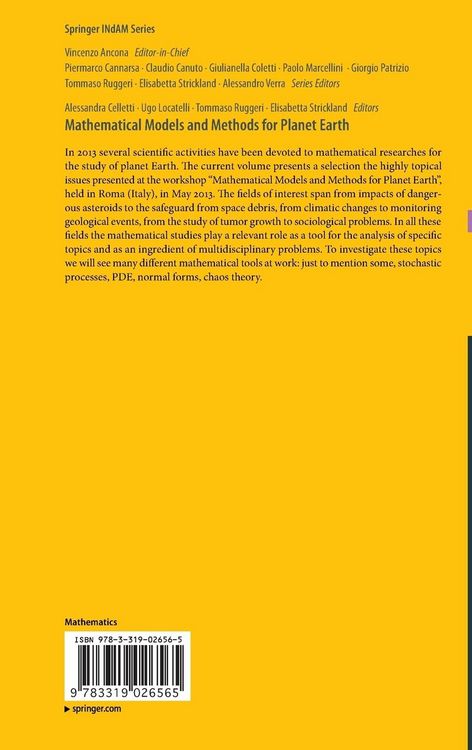 Produktbild: Mathematical Models and Methods for Planet Earth
