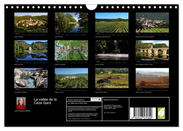 Produktbild: La vall&eacute;e de la C&eacute;ze Gard (Calendrier mural 2026 DIN A4 vertical), CALVENDO calendrier mensuel