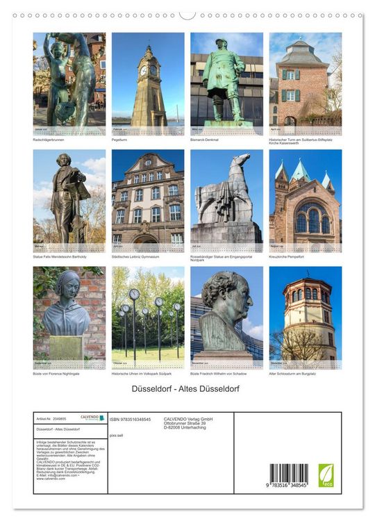Produktbild: D&uuml;sseldorf - Altes D&uuml;sseldorf (hochwertiger Premium Wandkalender 2026 DIN A2 hoch), Kunstdruck in Hochglanz