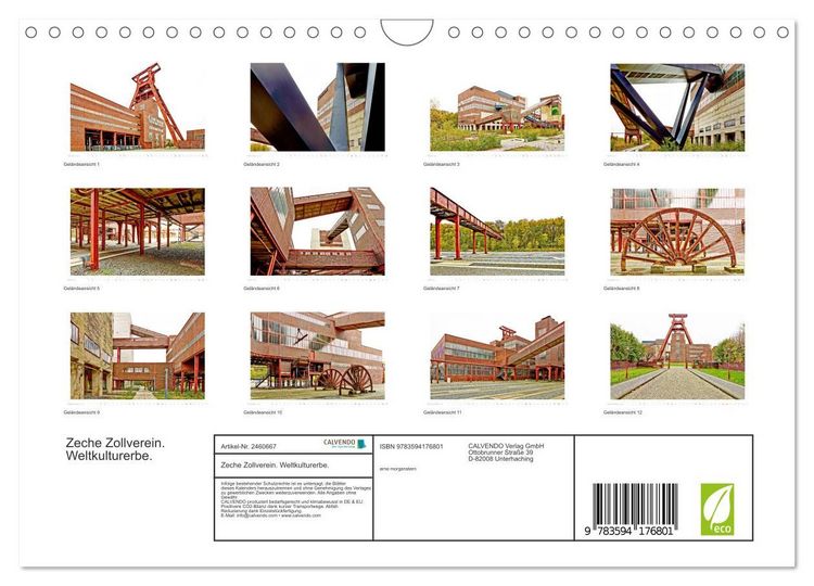 Produktbild: Zeche Zollverein. Weltkulturerbe. (Wandkalender 2027 DIN A4 quer), CALVENDO Monatskalender