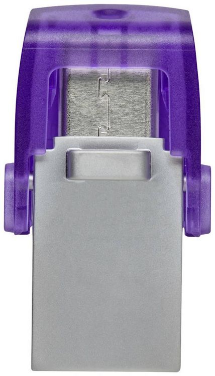 Produktbild: Kingston DataTraveler microDuo 3C USB-Stick Retail 256 GB Edelstahl, Violett DTDUO3CG3/256GB USB-A (USB 3.2 Gen 1), USB-C&reg;