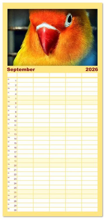 Produktbild: Familienplaner 2026 - Die Unzertrennlichen mit 5 Spalten (Wandkalender, 21 x 45 cm) CALVENDO