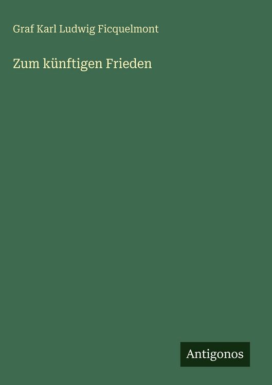 Produktbild: Zum k&uuml;nftigen Frieden