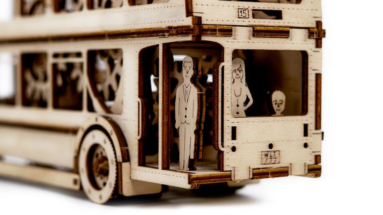 Produktbild: Tiny Adventures - London Bus, Funktionsmodell aus Holz zum Zusammenbauen