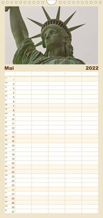 Produktbild: Familienplaner Ansichten einer Stadt: New York (Wandkalender 2022 , 21 cm x 45 cm, hoch)