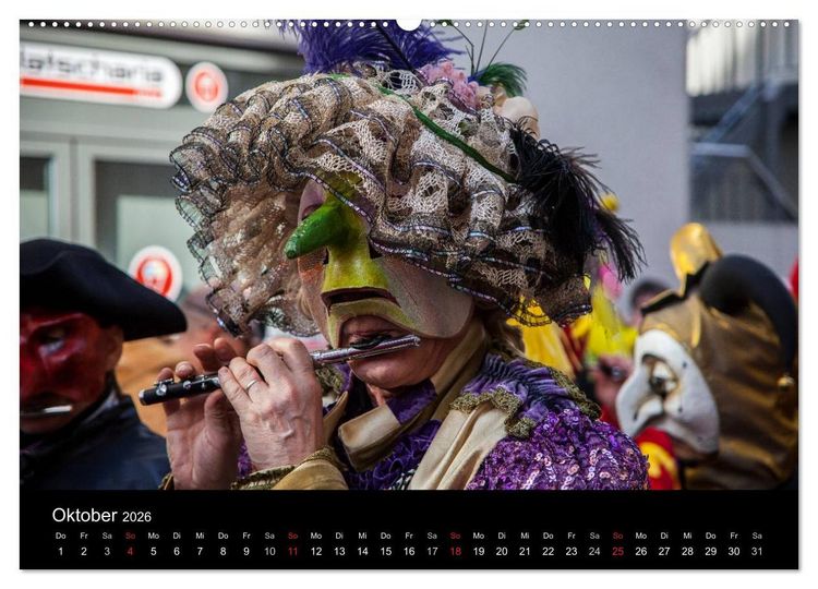 Produktbild: BASLER FASNACHT &ndash; Faszinierendes, schweizerisch regionales Brauchtum. (hochwertiger Premium Wandkalender 2026 DIN A2 quer), Kunstdruck in Hochglanz
