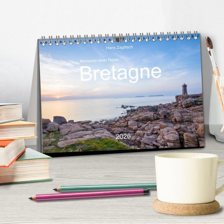 Produktbild: Momente einer Reise - Bretagne (Tischkalender 2026 DIN A5 quer), CALVENDO Monatskalender