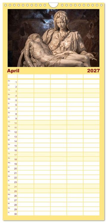 Produktbild: Familienplaner 2027 - San Pietro - Petersplatz und Petersdom mit 5 Spalten (Wandkalender, 21 x 45 cm) CALVENDO