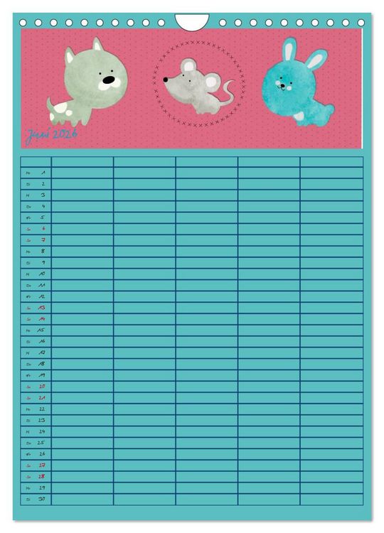 Produktbild: Unser buntes Familienleben (Wandkalender 2026 DIN A4 hoch), CALVENDO Monatskalender