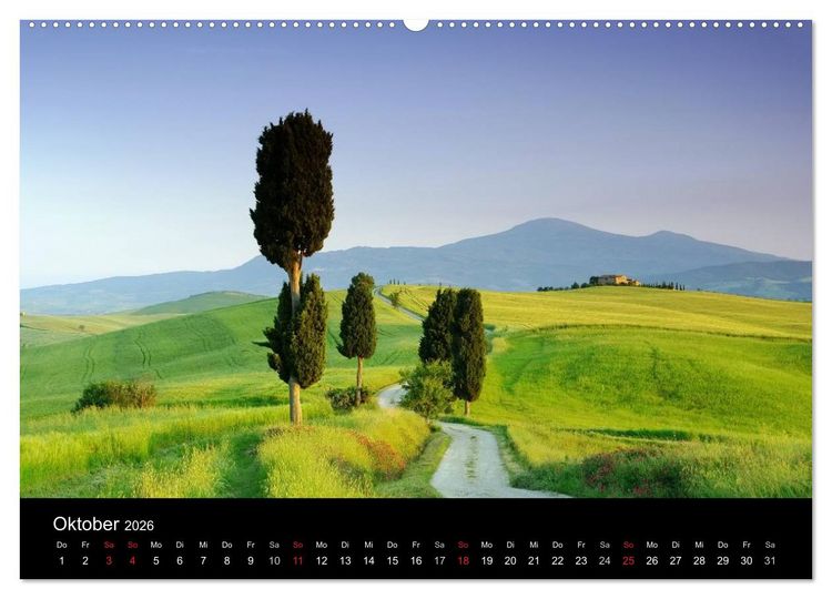 Produktbild: Toskana &ndash; Traumlandschaft in Italien (hochwertiger Premium Wandkalender 2026 DIN A2 quer), Kunstdruck in Hochglanz