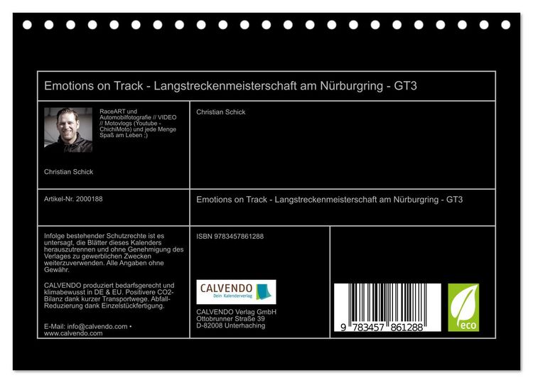 Produktbild: Emotions on Track - Langstreckenmeisterschaft am N&uuml;rburgring - GT3 (Tischkalender 2026 DIN A5 quer), CALVENDO Monatskalender