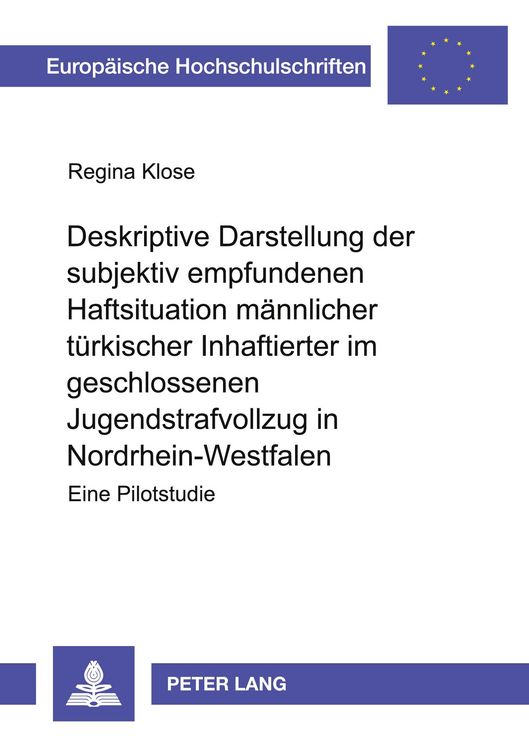 Produktbild: Deskriptive Darstellung der subjektiv empfundenen Haftsituation m&auml;nnlicher t&uuml;rkischer Inhaftierter im geschlossenen Jugendstrafvollzug in Nordrhein-Westfalen