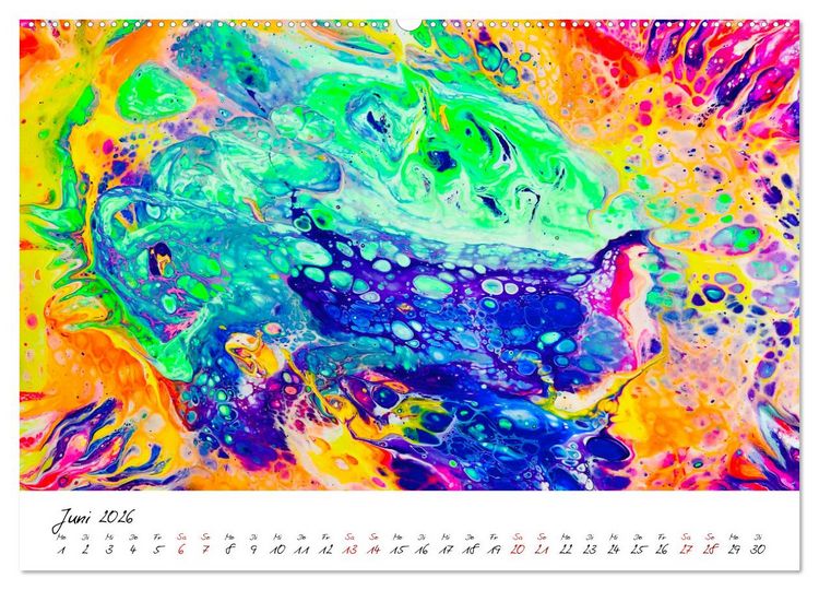 Produktbild: Abstrakte Regenbogen (hochwertiger Premium Wandkalender 2026 DIN A2 quer), Kunstdruck in Hochglanz