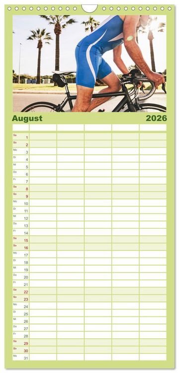 Produktbild: Familienplaner 2026 - Triathlon: Mit Leidenschaft zur pers&ouml;nlichen Bestzeit mit 5 Spalten (Wandkalender, 21 x 45 cm) CALVENDO