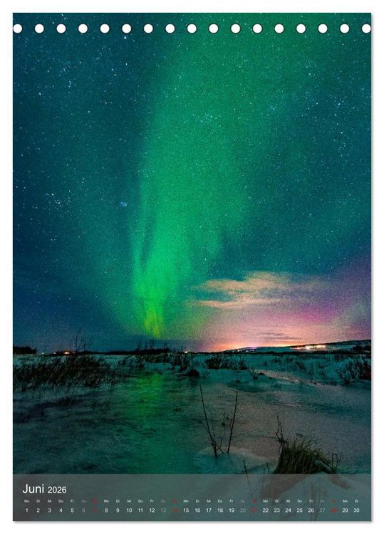 Produktbild: Aurora - Polarlicht des Nordens (Tischkalender 2026 DIN A5 hoch), CALVENDO Monatskalender