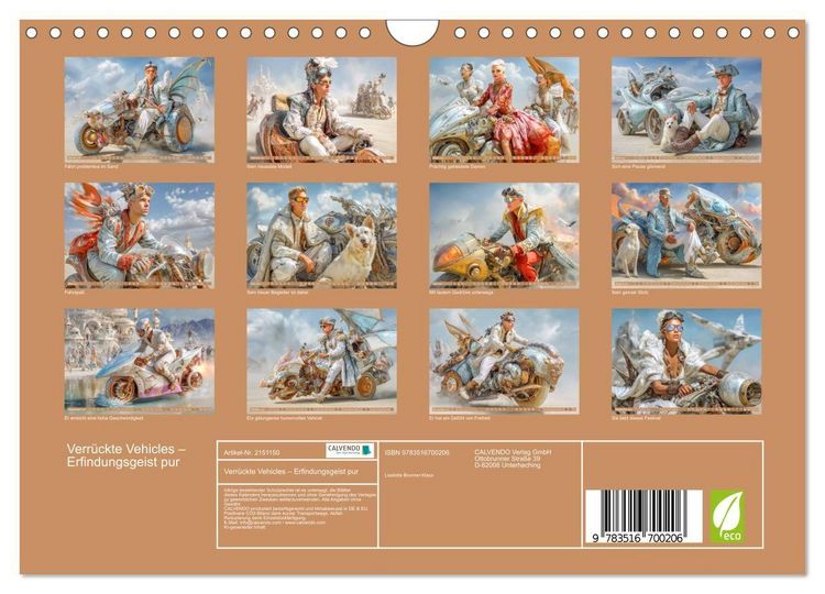 Produktbild: Verr&uuml;ckte Vehicles &ndash; Erfindungsgeist pur (Wandkalender 2026 DIN A4 quer), CALVENDO Monatskalender