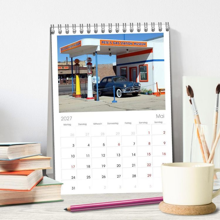 Produktbild: Tischplaner 2027 - Route 66 im S&uuml;dwesten (A5 Tischkalender zum Aufstellen) CALVENDO