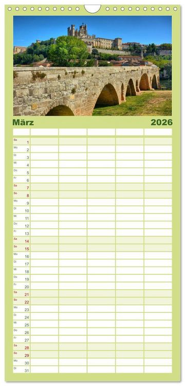 Produktbild: Familienplaner 2026 - Languedoc-Roussillon - unter der Sonne des Midi mit 5 Spalten (Wandkalender, 21 x 45 cm) CALVENDO