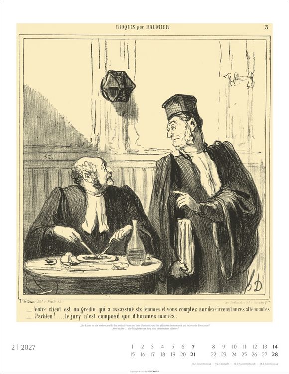 Produktbild: Honor&eacute; Daumier: Die Juristen Kalender 2027