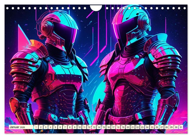 Produktbild: Fantasie - Futuristische Ritter (Wandkalender 2026 DIN A4 quer), CALVENDO Monatskalender