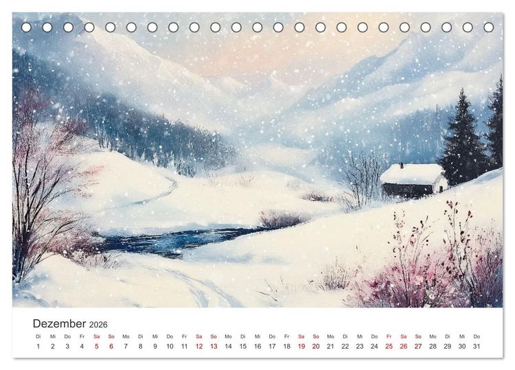 Produktbild: KI-Landschaften - Malerisch durch das Jahr (Tischkalender 2026 DIN A5 quer), CALVENDO Monatskalender