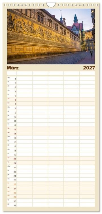 Produktbild: Familienplaner 2027 - Dresden - Sachsens Perle an der Elbe mit 5 Spalten (Wandkalender, 21 x 45 cm) CALVENDO
