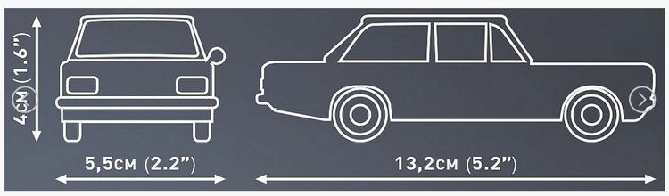 Produktbild: COBI Youngtimer 24597 - Opel Rekord C-Schwarze Witwe, Bausatz, 1:35, 138 Bauteile