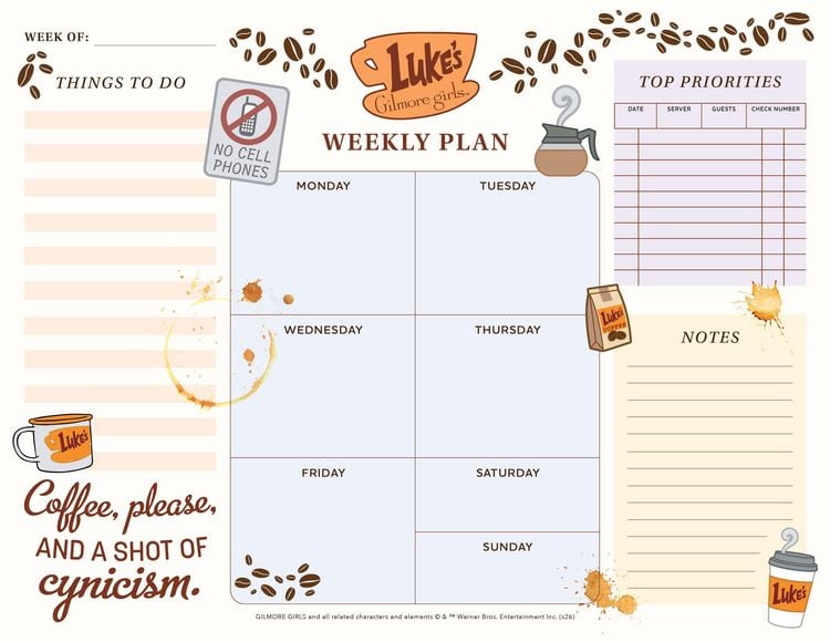Produktbild: Gilmore Girls Weekly Planner Notepad