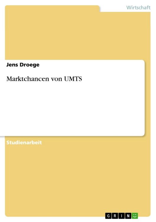 Produktbild: Marktchancen von UMTS