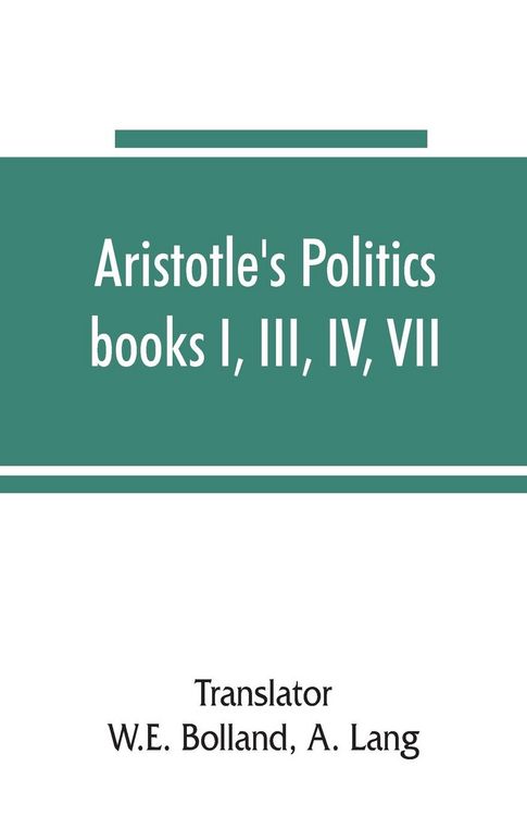 Produktbild: Aristotle's Politics, books I, III, IV, VII