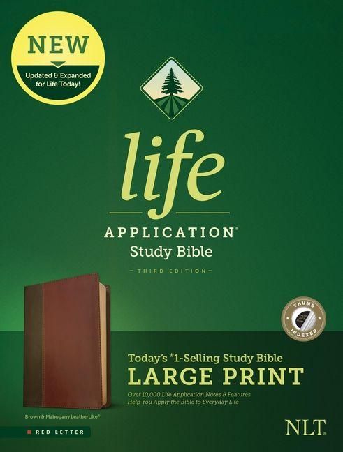 Produktbild: NLT Life Application Study Bible, Third Edition, Large Print (Red Letter, Leatherlike, Brown/Tan, Indexed)