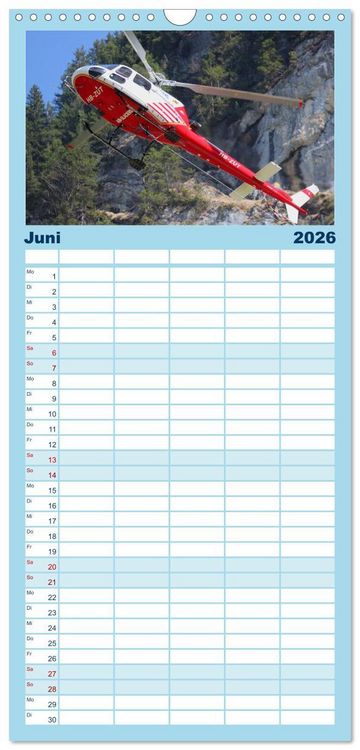 Produktbild: Familienplaner 2026 - Helikopter in der Luft mit 5 Spalten (Wandkalender, 21 x 45 cm) CALVENDO