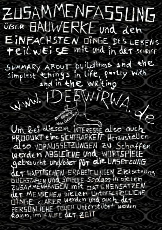 Produktbild: Zusammenfassung &uuml;ber Bauwerke und den Einfachsten Dingen des Lebens, teilweise mit und in der Schrift