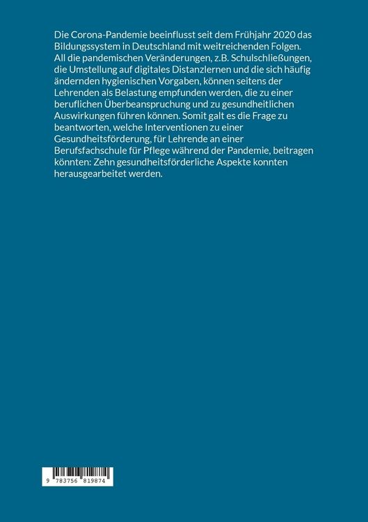 Corona und die Gesundheit der Lehrenden