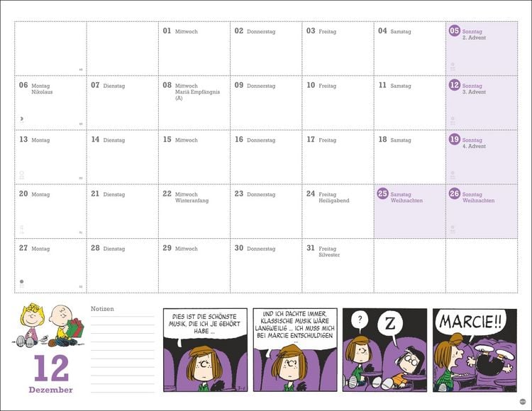 Produktbild: Peanuts Monatsplaner 2027