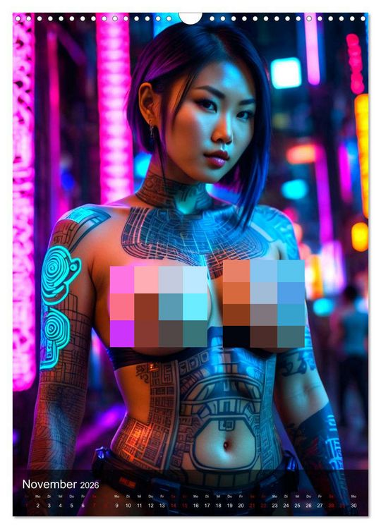 Produktbild: Tattoo Queens Asien (Wandkalender 2026 DIN A3 hoch), CALVENDO Monatskalender
