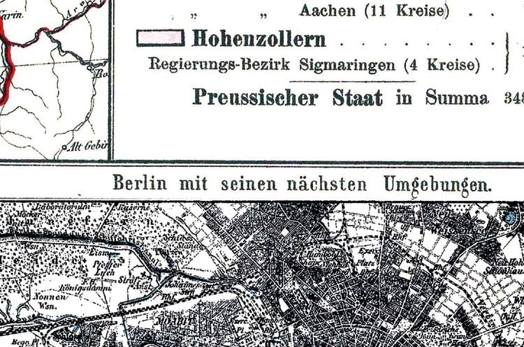 Produktbild: Historische Preussenkarte / DER PREUSSISCHE STAAT - 1905 [gerollt]