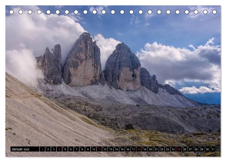 Produktbild: Die Dolomiten - Traumhafte Welt aus Stein (Tischkalender 2026 DIN A5 quer), CALVENDO Monatskalender