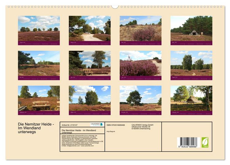 Produktbild: Die Nemitzer Heide - Im Wendland unterwegs (hochwertiger Premium Wandkalender 2026 DIN A2 quer), Kunstdruck in Hochglanz