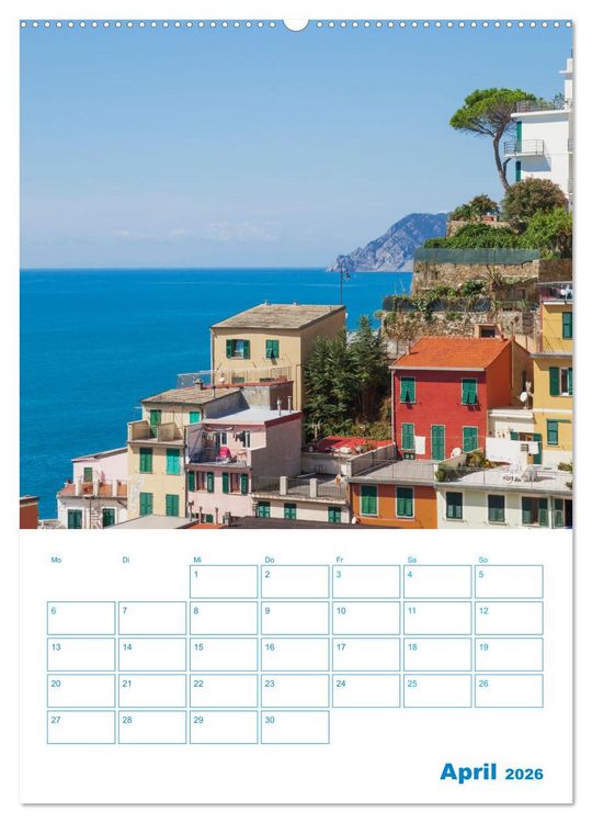 Produktbild: Blauer Ligurien Sommer (hochwertiger Premium Wandkalender 2026 DIN A2 hoch), Kunstdruck in Hochglanz