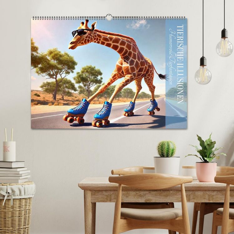 Produktbild: Tierische Illusionen - Humorvolle Tierfantasien (Wandkalender 2026 DIN A2 quer), CALVENDO Monatskalender