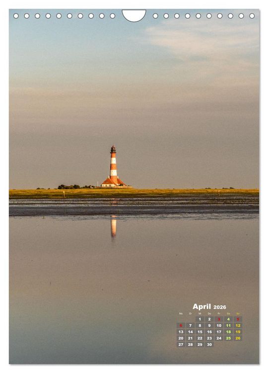 Produktbild: Westerhever - Wattwanderung in den Sonnenuntergang (Wandkalender 2026 DIN A4 hoch), CALVENDO Monatskalender