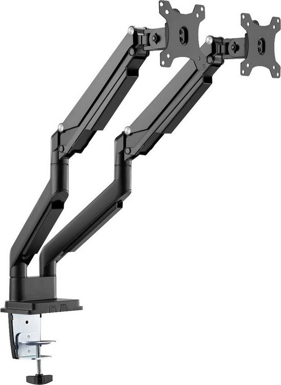 Produktbild: Digitus Monitor-Tischhalterung DA-90395 2 Display(s) 38,1 cm (15") - 81,3 cm (32") Schwarz Drehbar, H&ouml;henverstellbar, Neigbar, Rotierbar, Schwenkbar