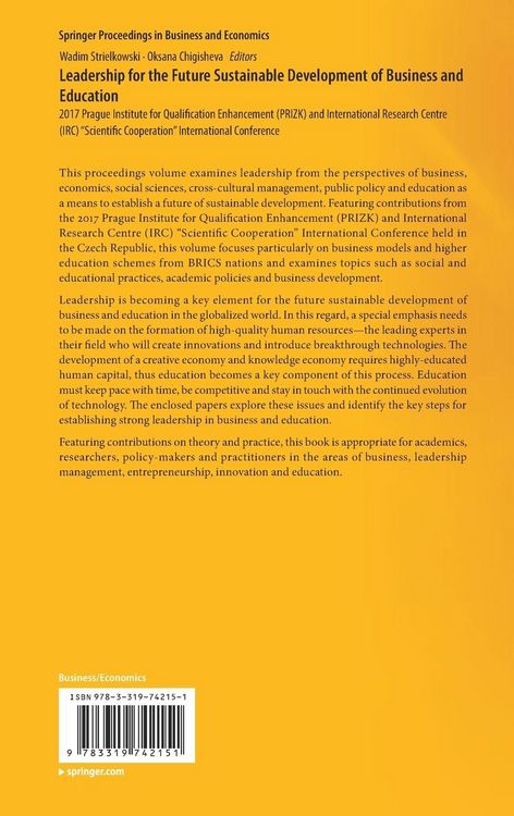 Produktbild: Leadership for the Future Sustainable Development of Business and Education