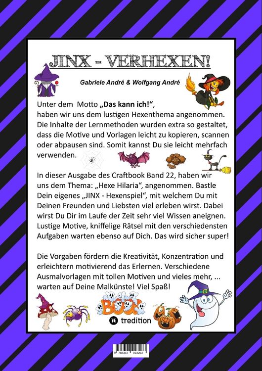 Produktbild: Craftbook &ndash; 100 Tolle Motive - Kreativ Lernen - Hexenspiel Jinx - Einfach Verhext - Zeichnen - Malen - Basteln - Spass